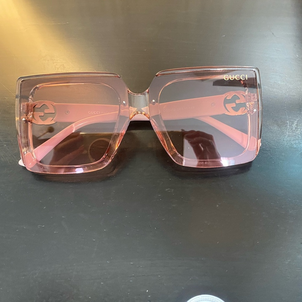 Gucci Transparent Pink Oversized Sunglasses